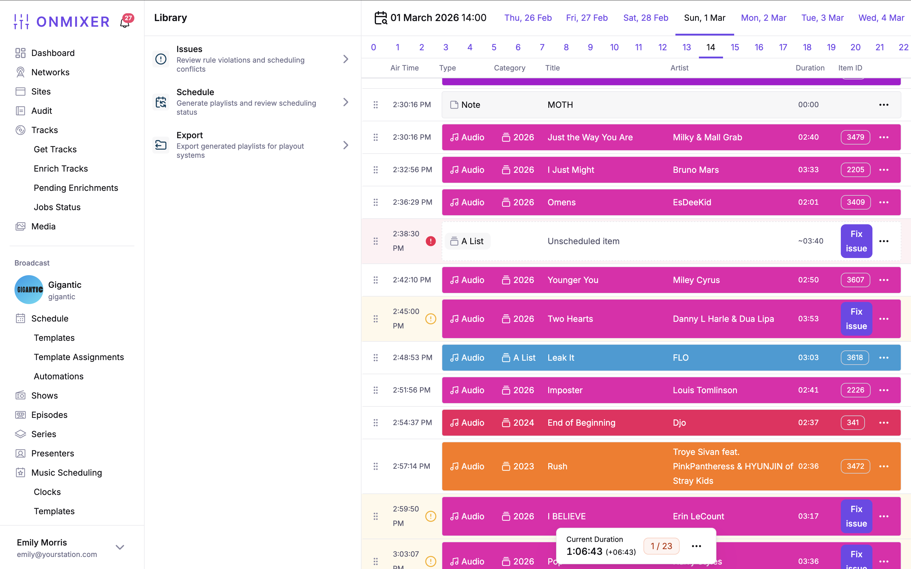Screenshot of the Soundwaves dashboard